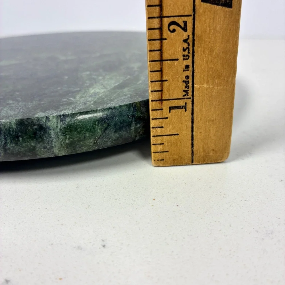 Marble Pedestal Stand Green Stone Display Base MCM Luxury Home Plant Candle